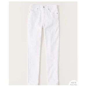 Abercrombie Fitch Simone High Rise Super Skinny White Jeans 28/6S Short NWT